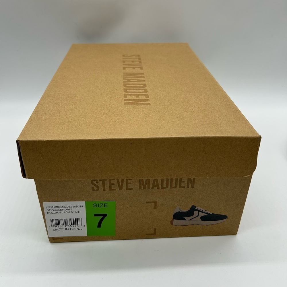Steve Madden Kendrix Black White Lace-Up Sneakers Women’s Size 7 New With Box - Picture 11 of 11